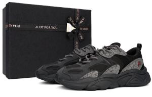 FILA Мужские кроссовки Mars 2 Obsidian Gray низкие повседневные, устойчивые к истиранию, черно-серые