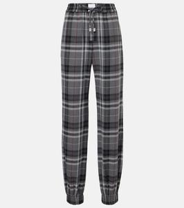 Спортивные брюки из смесовой хлопковой ткани The Attico, серый