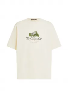 Футболка свободного кроя с принтом Karl Lagerfeld, бежевый