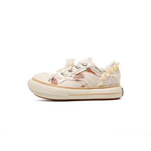 OLD ORDER Износостойкие нескользящие низкие кеды унисекс белые Fiery Lace White