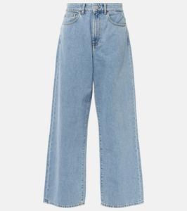Джинсы с низкой посадкой и широкими штанинами Róhe, Denim Blue