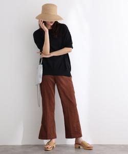 Вязаный топ с открытым круглым вырезом, красивый вязаный топ с короткими рукавами для женщин Pourvous, цвет Black