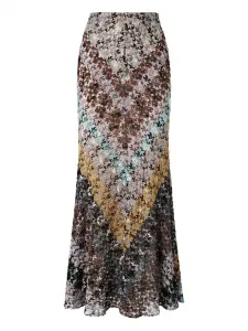 Макси-юбка с зигзагообразным кружевом Missoni, черный