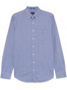 Рубашка с вышитым логотипом Gant, синий