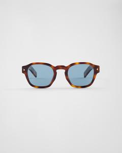 Солнцезащитные очки с культовой металлической табличкой Prada, голубой