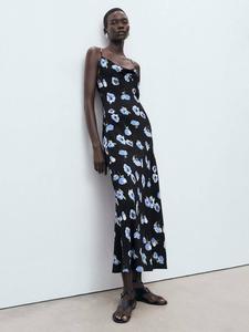 Платье миди Kendal с цветочным принтом Mango, Black