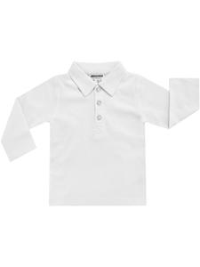 Рубашка-поло с длинными рукавами, праздничный стиль, белого цвета. Jacky