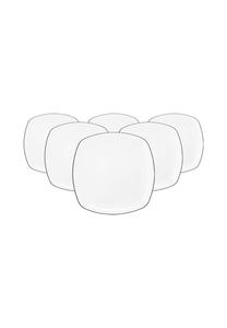 Квадратные тарелки для завтрака Lido Black Line ø 20 см набор 6 шт Lido Black Line Seltmann Weiden белые