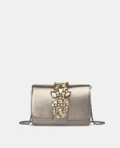 Женская кожаная сумка через плечо с брошью на клапане Alma en Pena, золотой