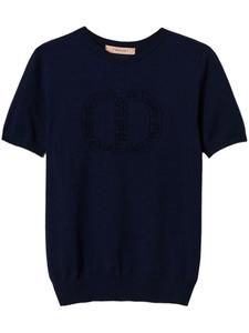 TWINSET трикотажный топ Oval T, синий