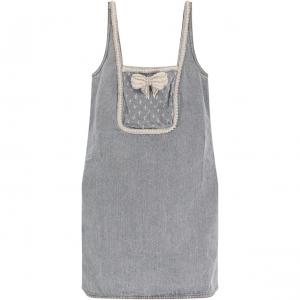 Мини-платье Bow Denim Self-portrait, синий