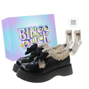 Низкие повседневные кроссовки для женщин BINGO DUCK, Black+Gift Socks+Exclusive Shoe Box