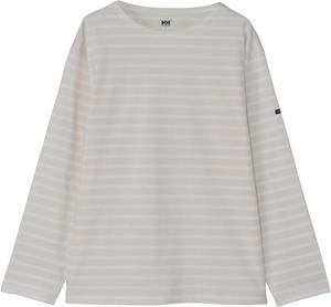 Мужская футболка с длинным рукавом HELLY HANSEN HM32620 с морской каймой и вырезом-лодочкой, слоновая кость