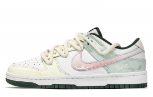 Nike Кроссовки для скейтбординга Dunk, устойчивые к истиранию, унисекс, розово-зеленые