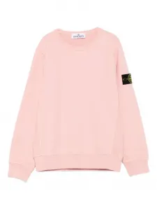 Толстовка с нашивкой-логотипом Stone Island Junior, розовый