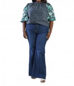 Лили водолазка с коротким рукавом плюс в черном EMILY LOVELOCK