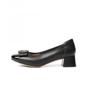 BELLE Черные женские туфли на платформе с массивным каблуком 4 см, цвет Black