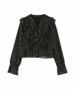 Блузка с мелким цветочным принтом и оборками Jill By Jill Stuart, цвет Black 1