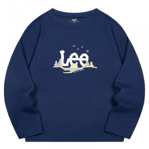 Футболка с круглым вырезом для школьников Lee, темно-синий