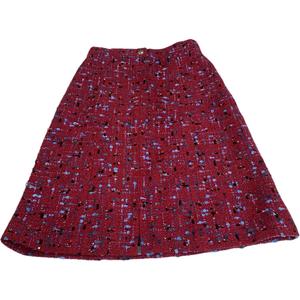 Премиальная ручной работы повседневная длинная юбка Women's CHANEL, красный