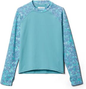 Футболка Columbia Unisex-Child Sandy Shores Printed Long Sleeve Sunguard, Sea Wave/Sea Wave Dotty Disguise