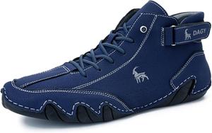 Мужские ботинки Chukka итальянские ручной работы из замши, высокие походные ботинки, повседневные кроссовки, водонепроницаемые, легкие, высокие, ботинки до щиколотки, обувь для улицы, походов, кемпинга и вождения, на все сезоны Generic, темно-синий