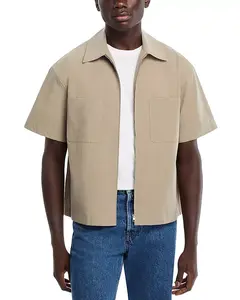 Легкая поплиновая рубашка на молнии Frame, бежевый