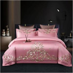 YUSIWOAL Комплект постельного белья павлиний синий с вышивкой 1000TC египетский хлопок