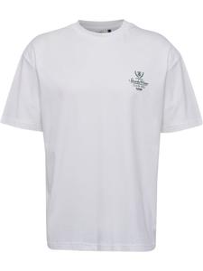 Футболка Hummel Hmlloose для взрослых в цвете БЕЛЫЙ/ТЕМНО-ЗЕЛЕНЫЙ Hummel