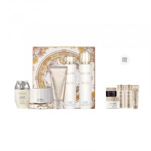 Улучшенный набор косметики для студентов и вечеринок тоник очищающее средство стабилизирующее восстанавливающее увлажняющее солнцезащитное Cemoy, 【Gift box set of 5】Cleansing 80ml + sunscreen + water lotion 120ml + cream 50ml