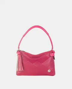 Маленькая сумка через плечо с одной ручкой из полиуретана цвета фуксии, сочетающая в себе текстуру и гладкость, всегда в тон Volum