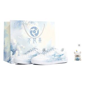 XTEP Кроссовки Air Force One с низкой амортизацией, износостойкие, водонепроницаемые, для скейтбординга, унисекс, белые, синие