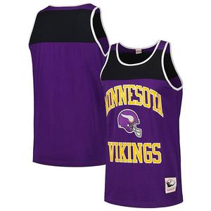 Мужская фиолетово-черная майка Minnesota Vikings Heritage Colorblock Mitchell & Ness