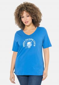 Футболка Ulla Popken SHELL PICKER CLUB GRAPHIC , Teal Blue/Teal