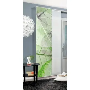 Раздвижная штора BLATTARI Панельная каретка 1 шт. Размер (ВxШ): 245x60, декоративная ткань с цифровой печатью Home Wohnideen, зеленый