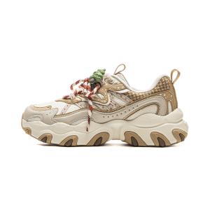 LINING Кроссовки Cat Paw Lite3 с амортизаторами противоскользящие износостойкие низкие массивные женские white gray brown