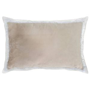 Декоративная подушка Apelt Montana, велюровый с искусственным мехом - бежевый - 40 х 60 см