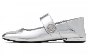 CHARLES&KEITH Маленькие плоские туфли Мэри Джейн 1,5 см женские серебристые серебро, цвет Silver Silver