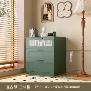 Yu Senyi Комод 70,6х60х50 см для гостиной или спальни из стали, 5 ящиков, винтажный зеленый, в стиле модерн