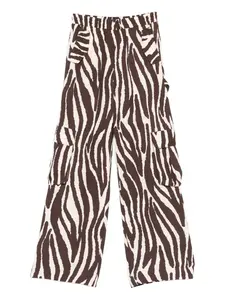 Карго-брюки с зебровым принтом TWINSET, коричневый