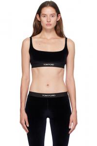 Бюстгальтер темно-синего жаккарда с логотипом TOM FORD