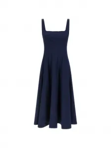 Платье миди с корсетной вставкой Staud, синий