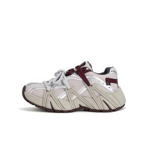 Антискользящие и износостойкие легкие низкие массивные кроссовки женские QING MISS, серебро