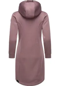 Полупальто в стиле рэгвир "Letti Long Bonded", переходное пальто из ребристой вязки с капюшоном Ragwear, лиловый