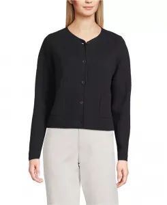 Женский тонкий хлопковый свитер-блейзер Milano Lands' End, черный