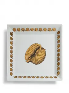 Поднос с графичным принтом Fornasetti, белый