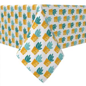 Квадратная скатерть, 100 % хлопок, 60x60 дюймов, модные суккуленты.