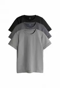 Комплект из 3 спортивных базовых футболок стандартного кроя, обеспечивающих разглаживание кожи. The Set, Black Charcoal Grey