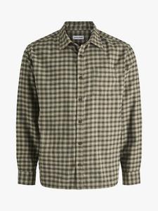 Детская рубашка с длинным рукавом в клетку из хлопковой смеси Jack & Jones, Dusty Olive