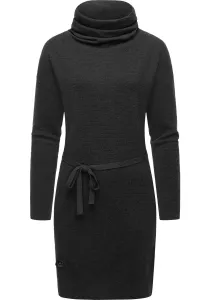 Платье-свитшот в стиле рэгвир "Babett Dress Intl.", теплое зимнее платье с широкой водолазкой Ragwear, серый